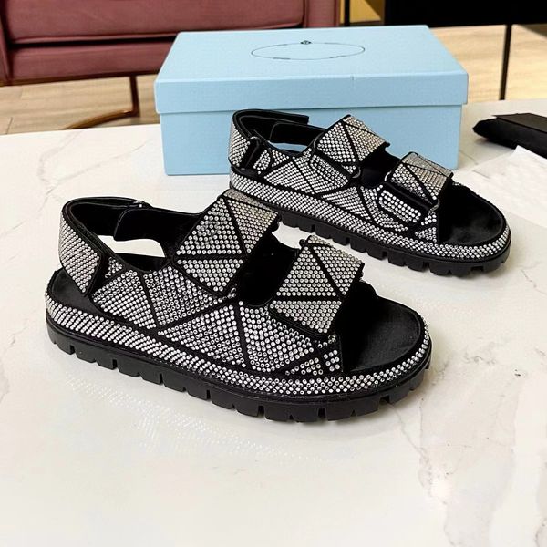 comfortable sandals designer women casual flat bottom beach shoes fashion classic rhinestone decoration anti slip thick sole factory shoe, Black
comfortable sandals designer women casual flat bottom beach shoes fashion classic rhinestone decoration anti slip thick sole factory shoe, Black