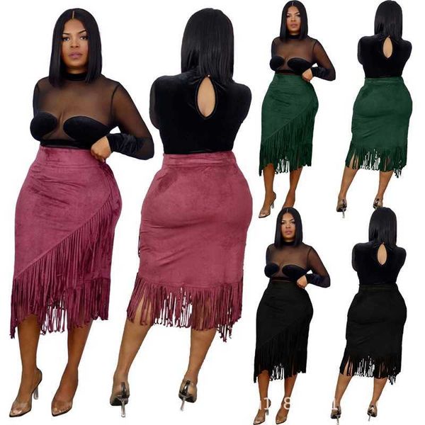women clothing designer mid dress 2023 casual fashion solid tassel irregular halfskirt nightclub, Black
women clothing designer mid dress 2023 casual fashion solid tassel irregular halfskirt nightclub, Black