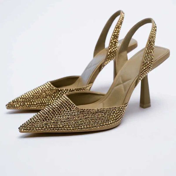 sandals women luxury high heels gold rhinestone pumps woman shimmery slingback heeled ladies pointed toe party 230406, Black
sandals women luxury high heels gold rhinestone pumps woman shimmery slingback heeled ladies pointed toe party 230406, Black