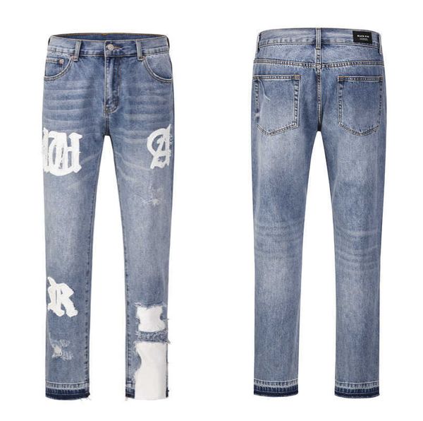 men's jeans street ins high fog style letter patchwork worn wash blue loose jeans fashion brand versatile straight leg pants
men's jeans street ins high fog style letter patchwork worn wash blue loose jeans fashion brand versatile straight leg pants
