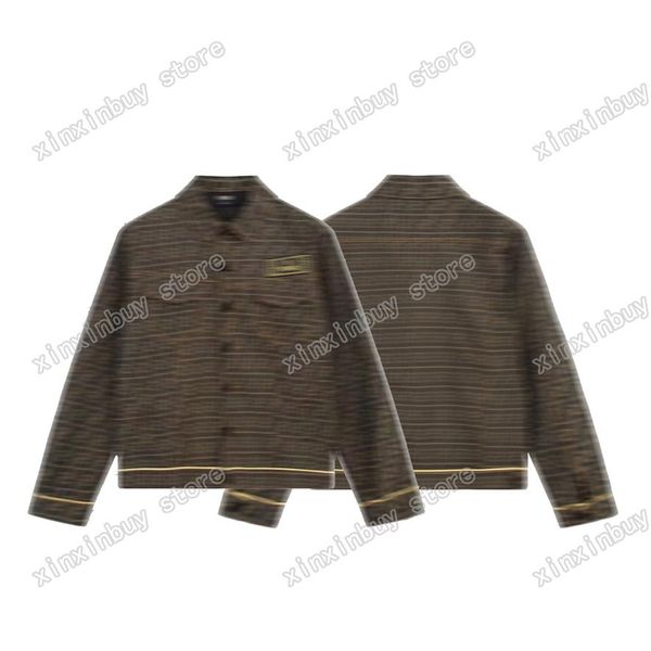 xinxinbuy men designer coat denim jacket double letter jacquard fabric long sleeve women black blue yellow s-xl2651, Black;brown
xinxinbuy men designer coat denim jacket double letter jacquard fabric long sleeve women black blue yellow s-xl2651, Black;brown