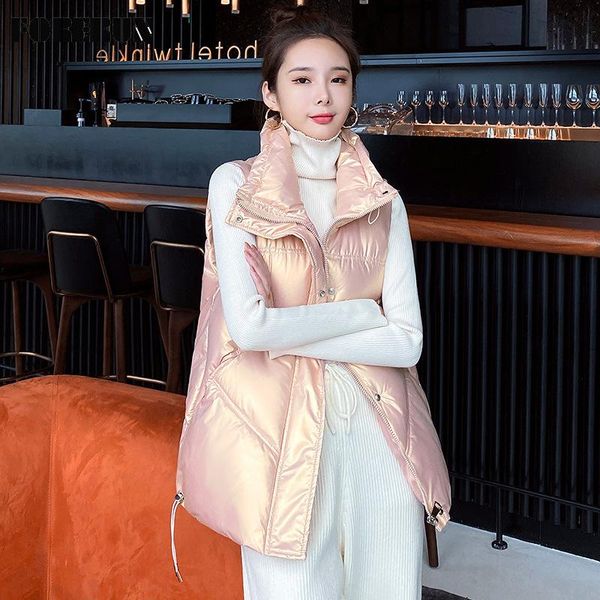 vests forerun women's vest korean fashion style midlength shiny gilet new puffer vests winter coat doudoune sans manche, Black;white
vests forerun women's vest korean fashion style midlength shiny gilet new puffer vests winter coat doudoune sans manche, Black;white