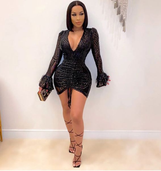 Sexy Party Night Club Dresses for Women Sparkly Sequin Mesh Feather Long Sleeve Deep V Bodycon Mini Dress N57-GF34, Pink
Sexy Party Night Club Dresses for Women Sparkly Sequin Mesh Feather Long Sleeve Deep V Bodycon Mini Dress N57-GF34, Pink