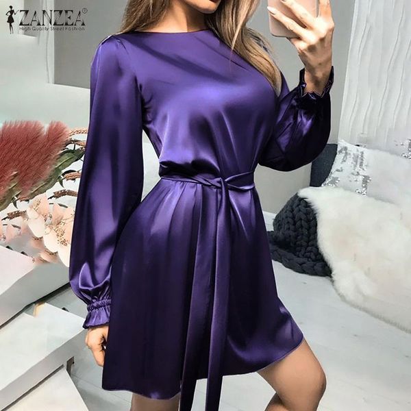 dresses zanzea elegant solid vestido lady casual long sleeve work dresses party o neck drawstring robe womens fashion satin mini dress, Black;gray
dresses zanzea elegant solid vestido lady casual long sleeve work dresses party o neck drawstring robe womens fashion satin mini dress, Black;gray
