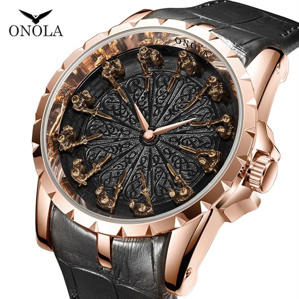 onola brand unique quartz desinger watch man 2019 rose gold leather wristwatch fashion cusual waterproof vintage knight relogio ma254o, Slivery;brown
onola brand unique quartz desinger watch man 2019 rose gold leather wristwatch fashion cusual waterproof vintage knight relogio ma254o, Slivery;brown