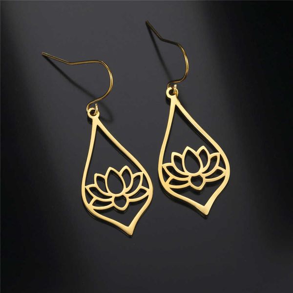 charm skyrim lotus dangle earrings 2023 stainless steel bohemian water drop flower pendant drop earring amulet jewelry gift for women w0422, Golden
charm skyrim lotus dangle earrings 2023 stainless steel bohemian water drop flower pendant drop earring amulet jewelry gift for women w0422, Golden