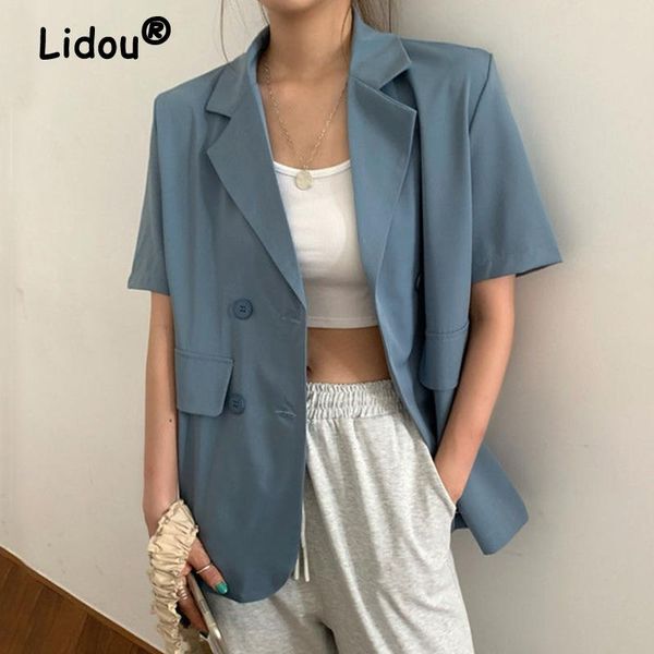 pants summer 2022 korean fashion solid double breasted pocket short sleeve thin loose casual blazers women temperament allmatch suits, White
pants summer 2022 korean fashion solid double breasted pocket short sleeve thin loose casual blazers women temperament allmatch suits, White