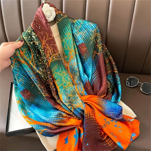 women's sunscreen silk scarf, satin landscape swallow print, sunscreen silk, outdoor accessories for beach travel, Blue;gray
women's sunscreen silk scarf, satin landscape swallow print, sunscreen silk, outdoor accessories for beach travel, Blue;gray
