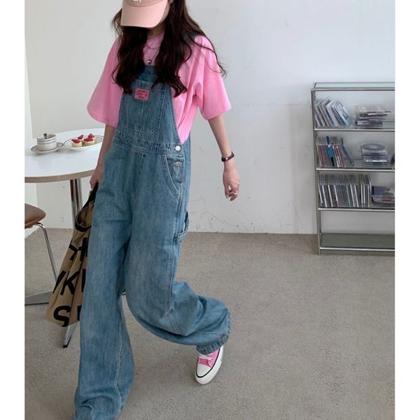 women's jeans niche contrast color labeling denim wide leg suspender pant loose allmatching long casual overalls jumpsuits 230422, Blue
women's jeans niche contrast color labeling denim wide leg suspender pant loose allmatching long casual overalls jumpsuits 230422, Blue
