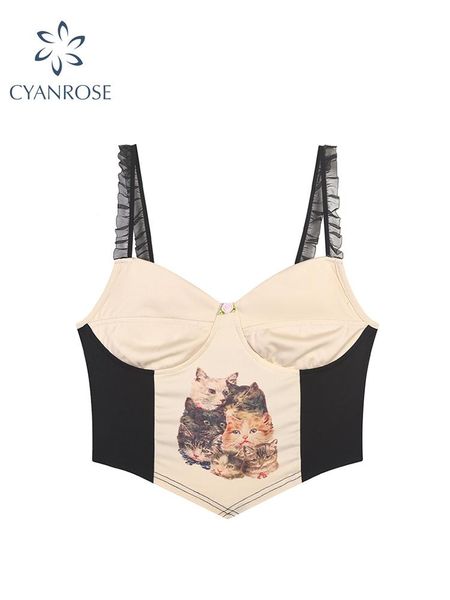 t-shirt 2022 summer women cat print tank fashion vintage y2k ladies sleeveless slim crop backless camisole female clothing, White
t-shirt 2022 summer women cat print tank fashion vintage y2k ladies sleeveless slim crop backless camisole female clothing, White
