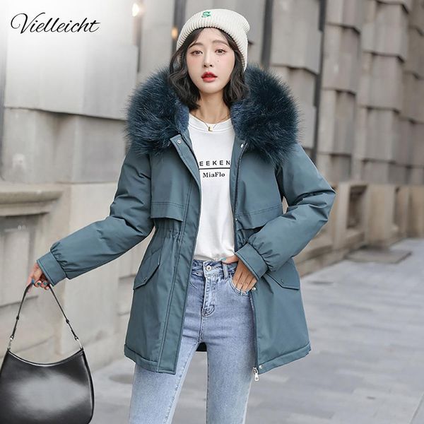 leather vielleicht 2021 new winter jacket women's parkas hooded coat casual long fur lining cotton padded warm female jacket outwear, Black
leather vielleicht 2021 new winter jacket women's parkas hooded coat casual long fur lining cotton padded warm female jacket outwear, Black