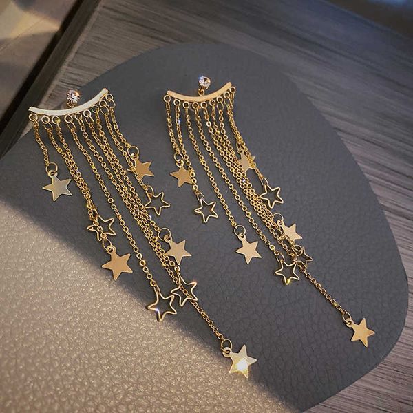 charm s925 silver needle light luxury temperament exaggerated long star tassel earrings creative south korea big ear stud w0422, Golden
charm s925 silver needle light luxury temperament exaggerated long star tassel earrings creative south korea big ear stud w0422, Golden