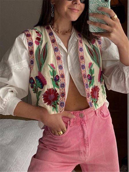 vests pb za summer new women's fashion retro flower embroidery loose sleeveless cardigan vest 6895/028 6895028, Black;white
vests pb za summer new women's fashion retro flower embroidery loose sleeveless cardigan vest 6895/028 6895028, Black;white