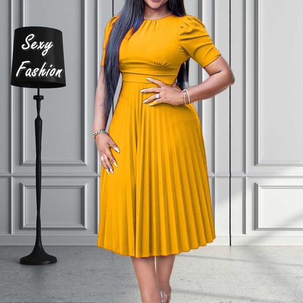 s-3xl 2022 fall outfits women clothing solid color short sleeve round neck fashion casual elegant pleated party evening dresses 230423, Black;gray
s-3xl 2022 fall outfits women clothing solid color short sleeve round neck fashion casual elegant pleated party evening dresses 230423, Black;gray