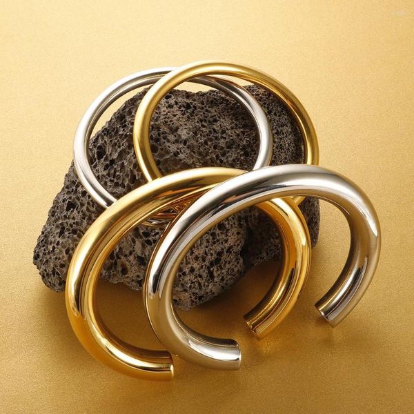 bangle stainless steel gold plated thick tube open for women girl hiphop jewelry, Black
bangle stainless steel gold plated thick tube open for women girl hiphop jewelry, Black