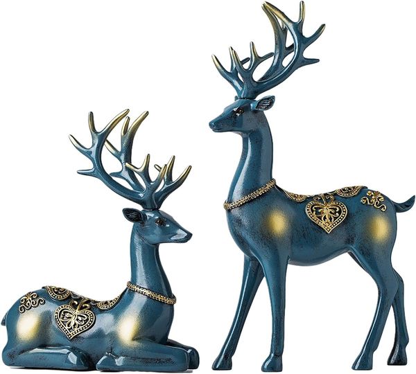 Gold Home Decor Deer Statues Coffee Table Decor Modern Resin Sculpture Home Decorations