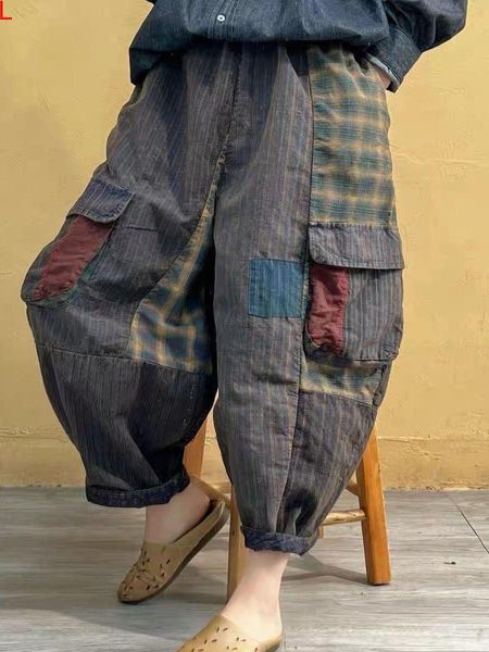 capris ethnic vintage personality casual pants colorblocking old cloth double side pocket women 2022 autumn elastic waist harem pants, Black;white
capris ethnic vintage personality casual pants colorblocking old cloth double side pocket women 2022 autumn elastic waist harem pants, Black;white