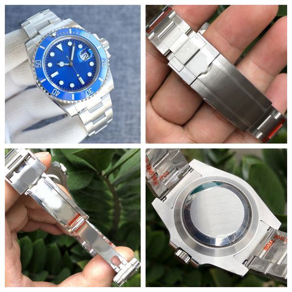 

Men's Watch 40mm 904L Stainless Steel Band Blue Dial Watch Luminous Sapphire Waterproof Watch Montre de Luxe Jason 007