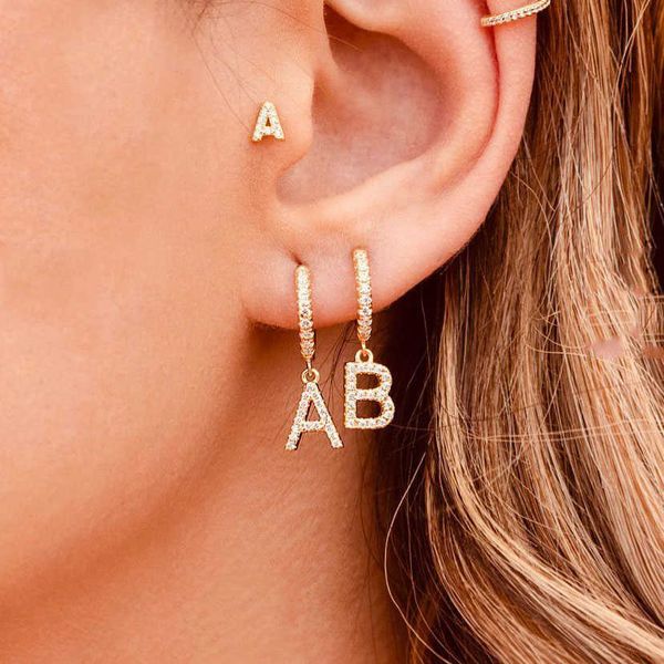 charm 1pc 26 english letters earrings for women zircon ear piercing earring initial ear buckle hoop earrings jewelry gift bijoux femm w0422, Golden
charm 1pc 26 english letters earrings for women zircon ear piercing earring initial ear buckle hoop earrings jewelry gift bijoux femm w0422, Golden