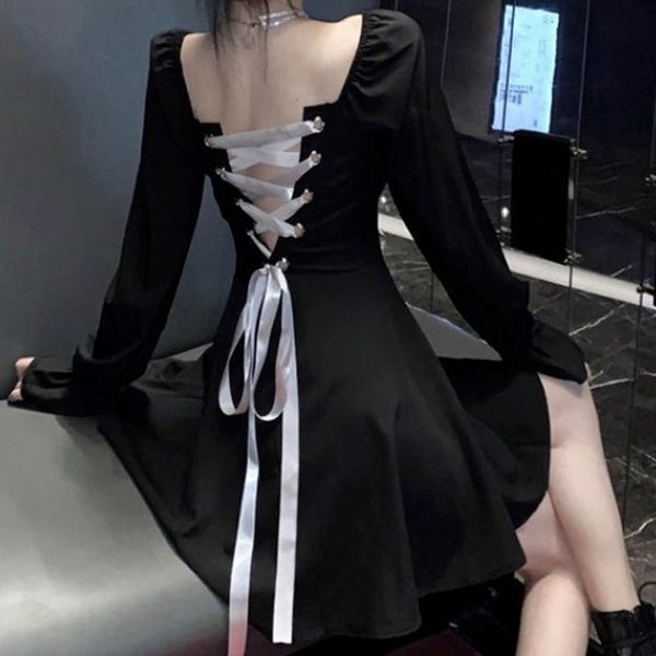 dresses qweek vintage bandage dress women korean french wrap black mini dress flare sleeve square collar 2021 autumn clothes female, Black;gray
dresses qweek vintage bandage dress women korean french wrap black mini dress flare sleeve square collar 2021 autumn clothes female, Black;gray