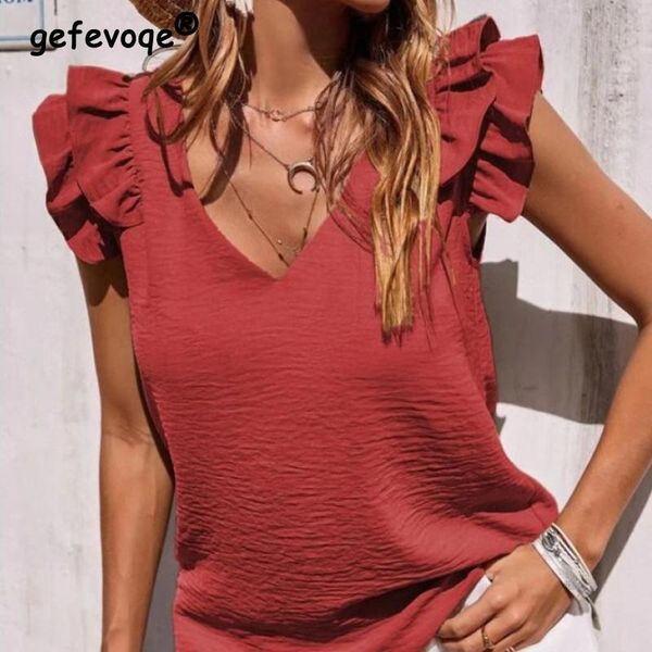 t-shirt elegant fashion ruffles folds sleeveless blouse woman clothing 2023 summer new street vneck pullovers loose solid shirts female, White
t-shirt elegant fashion ruffles folds sleeveless blouse woman clothing 2023 summer new street vneck pullovers loose solid shirts female, White