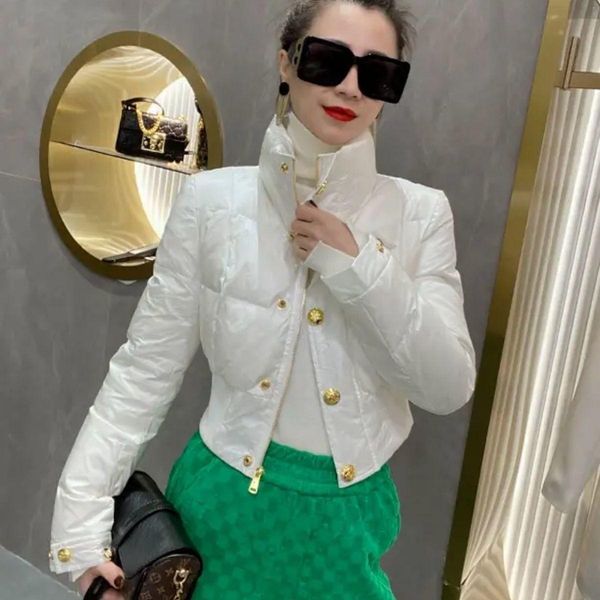 leather 2022 autumn winter new women's jacket shiny standup collar button temperament short coat top, Black
leather 2022 autumn winter new women's jacket shiny standup collar button temperament short coat top, Black