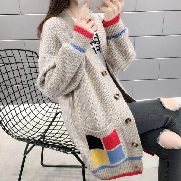 sweaters autumn and winter long knitted cardigan 2022 korean version long sleeve color matching sweater elegant women loose sweater coat, White;black
sweaters autumn and winter long knitted cardigan 2022 korean version long sleeve color matching sweater elegant women loose sweater coat, White;black