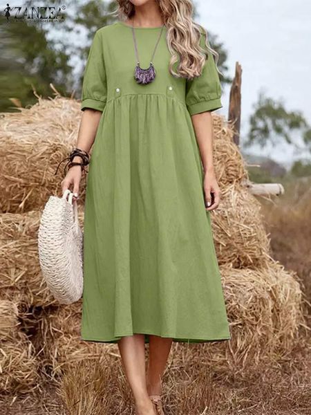 dresses zanzea fashion puff sleeve dress summer women holiday party sundress female solid color oneck vestidos a line elegant midi robe, Black;gray
dresses zanzea fashion puff sleeve dress summer women holiday party sundress female solid color oneck vestidos a line elegant midi robe, Black;gray