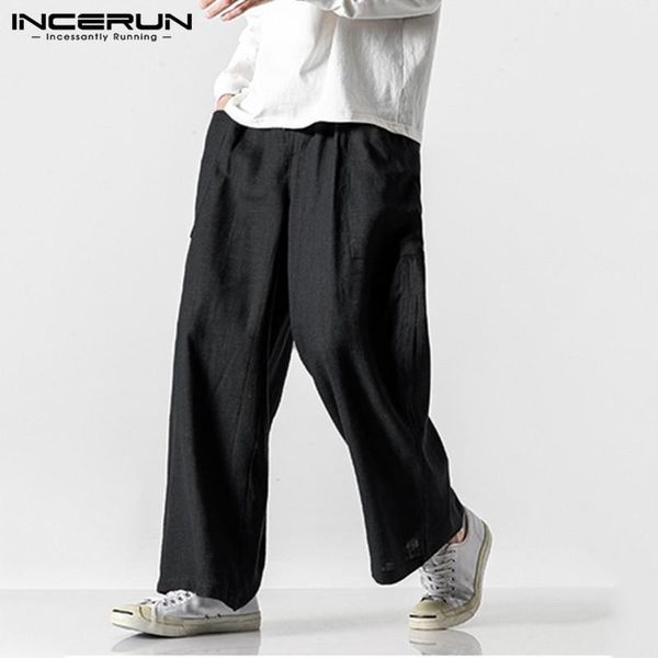 pants incerun vintage men casual wide leg pants cotton elastic waist pockets joggers retro loose trousers men street style long pants, Black
pants incerun vintage men casual wide leg pants cotton elastic waist pockets joggers retro loose trousers men street style long pants, Black