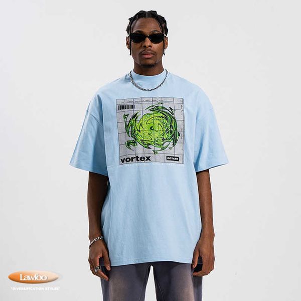 men and women t-shirtslawfoo spring/summer china-chic brand american science fiction design print half high collar loose edition couple t-sh, White;black
men and women t-shirtslawfoo spring/summer china-chic brand american science fiction design print half high collar loose edition couple t-sh, White;black