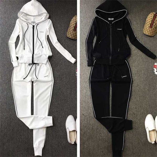 24% off leisure pure cotton sports set for women's autumn new fashion outerwear two-piece european trend, White
24% off leisure pure cotton sports set for women's autumn new fashion outerwear two-piece european trend, White