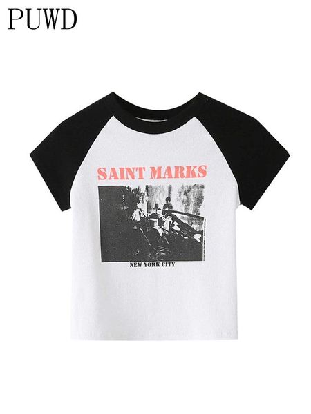 t-shirt puwd girls o neck print soft cotton tshirt 2022 summer fashion ladies short sleeve loose crop vintage women chic tees, White
t-shirt puwd girls o neck print soft cotton tshirt 2022 summer fashion ladies short sleeve loose crop vintage women chic tees, White
