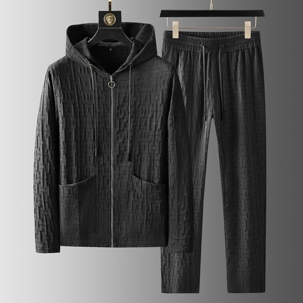 men's tracksuits minglu spring autumn sport zipper men's sets luxury plaid jacquard long sleeve hooded male suits elastic waist ma, Gray
men's tracksuits minglu spring autumn sport zipper men's sets luxury plaid jacquard long sleeve hooded male suits elastic waist ma, Gray