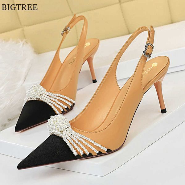 shoes pointy toe pearl bowtie fashion women pumps high heels autumn back strap lady office dress shallow plus size 230424, Black 
shoes pointy toe pearl bowtie fashion women pumps high heels autumn back strap lady office dress shallow plus size 230424, Black