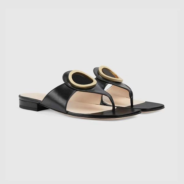 golden hardware buckle decoration slippers women's flat toe clipped sandals luxury designers high shoes factory footwear 35-41 with box, Black
golden hardware buckle decoration slippers women's flat toe clipped sandals luxury designers high shoes factory footwear 35-41 with box, Black