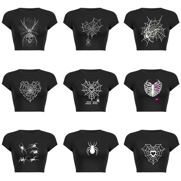 women s t shirt spider web collection print gothic y2k baby tee summer women s cropped 90s retro hip hop street black o neck women 230424, White
women s t shirt spider web collection print gothic y2k baby tee summer women s cropped 90s retro hip hop street black o neck women 230424, White