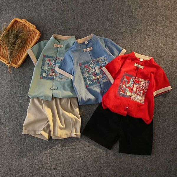 clothing sets boys' hanfu summer chinese style children's tang dress short sleeve ancient ethnic two piece fashion, White
clothing sets boys' hanfu summer chinese style children's tang dress short sleeve ancient ethnic two piece fashion, White