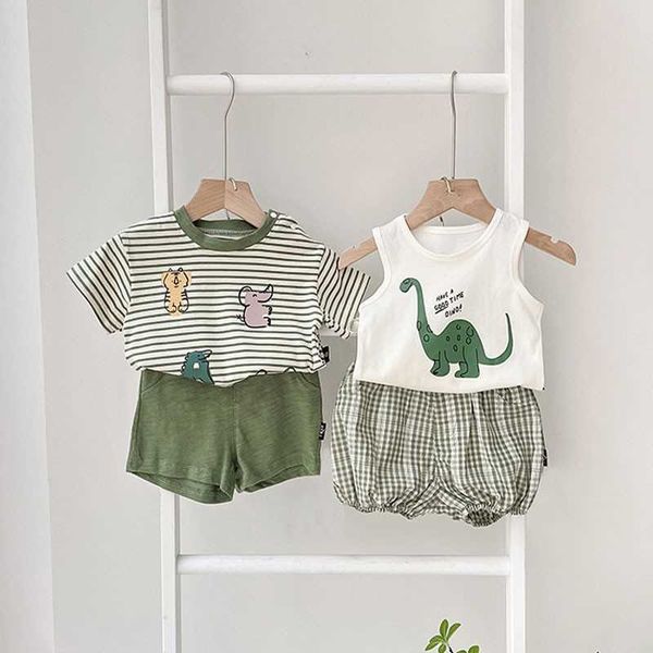 clothing sets boys cute cartoon dinosaurs summer clothes toddler girl pullover t-shirt sleeveless plaid short girls fashion thin suit w0424, White
clothing sets boys cute cartoon dinosaurs summer clothes toddler girl pullover t-shirt sleeveless plaid short girls fashion thin suit w0424, White