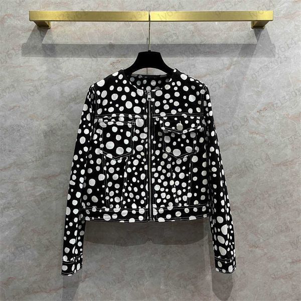 womens jacket polka dot print decoration classic crew neck long sleeves denim jackets zipper open striped pocket design short style outerwea, Black;brown
womens jacket polka dot print decoration classic crew neck long sleeves denim jackets zipper open striped pocket design short style outerwea, Black;brown