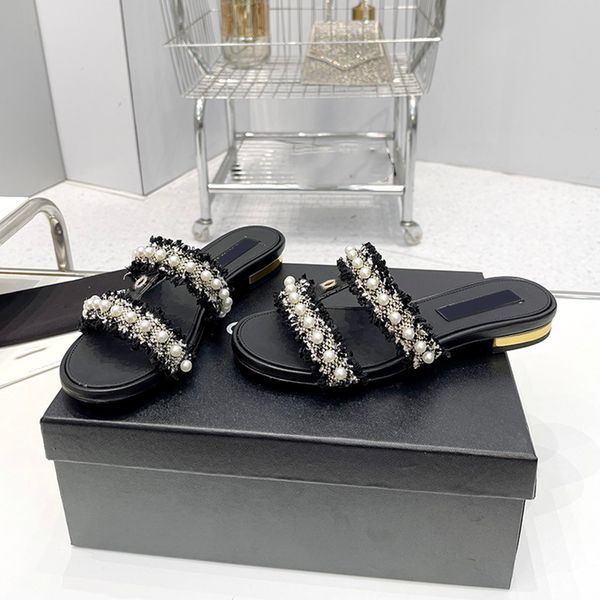 designer womens slippers flat sandals sheepskin pearl rhinestones buckle princess shoes ballet shoes outdoor beach shoe leather sole brand s, Black
designer womens slippers flat sandals sheepskin pearl rhinestones buckle princess shoes ballet shoes outdoor beach shoe leather sole brand s, Black