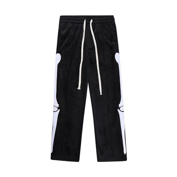 pants bone embroidery sweatpants men women harajuku casual drawstring trousers mens streetwear straight patchwork fleece pants women, Black
pants bone embroidery sweatpants men women harajuku casual drawstring trousers mens streetwear straight patchwork fleece pants women, Black