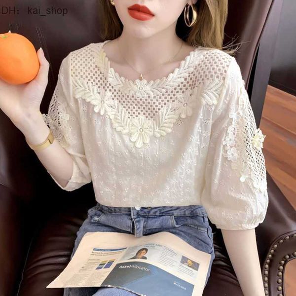 knits & tees french sweet fashionable small shirt short sleeve lace hollow 2023 new design sense style girl1, White
knits & tees french sweet fashionable small shirt short sleeve lace hollow 2023 new design sense style girl1, White