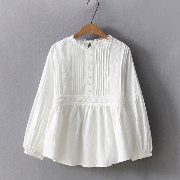 women's blouses shirts spring summer mori girl casual shirt women solid white long sleeve cotton embroidery female elegant ladies blou
women's blouses shirts spring summer mori girl casual shirt women solid white long sleeve cotton embroidery female elegant ladies blou