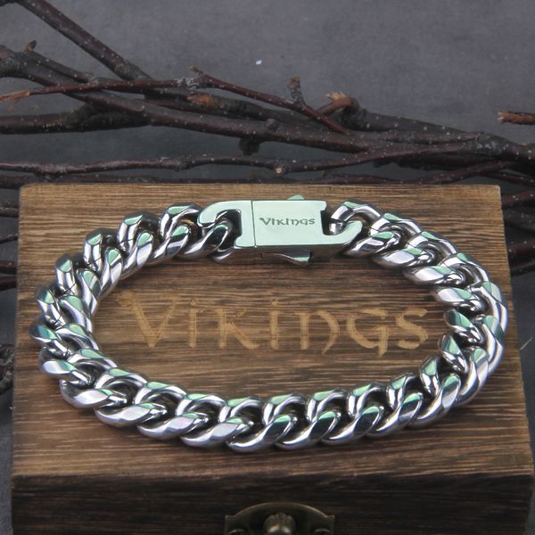 charm bracelets never fade stainless steel vikings bracelets for men blank color punk curb cuban link chain bracelets with gift wooden box 2, Golden;silver
charm bracelets never fade stainless steel vikings bracelets for men blank color punk curb cuban link chain bracelets with gift wooden box 2, Golden;silver