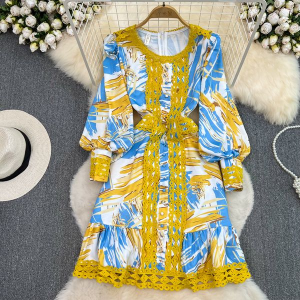 2023 spring and autumn seasons luxury dress light luxury elegance lantern long sleeve round neck waist shrinking print a-line dress, Black;gray
2023 spring and autumn seasons luxury dress light luxury elegance lantern long sleeve round neck waist shrinking print a-line dress, Black;gray