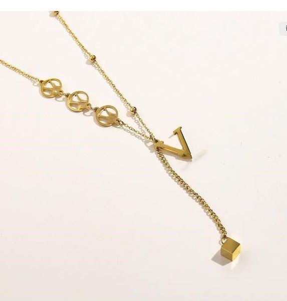 classio luxury design necklace 18k gold plated stainless steel necklaces choker chain letter pendant fashion womens wedding jewelry accessor, Silver
classio luxury design necklace 18k gold plated stainless steel necklaces choker chain letter pendant fashion womens wedding jewelry accessor, Silver