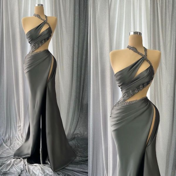one shoulder halter mermaid evening dresses halter sleeveless party gowns floor length prom gown, Black;red
one shoulder halter mermaid evening dresses halter sleeveless party gowns floor length prom gown, Black;red