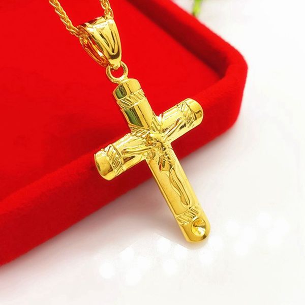 women men pendant necklace solid 18k yellow gold filled popular simple micro-set cross pendant chain, Silver
women men pendant necklace solid 18k yellow gold filled popular simple micro-set cross pendant chain, Silver