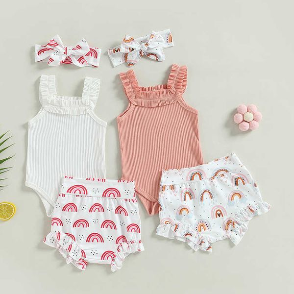 clothing sets 0-18m toddler infant baby girl clothes set solid color ribbed sleeveless romper rainbow print shorts headband outfits costumes, White
clothing sets 0-18m toddler infant baby girl clothes set solid color ribbed sleeveless romper rainbow print shorts headband outfits costumes, White