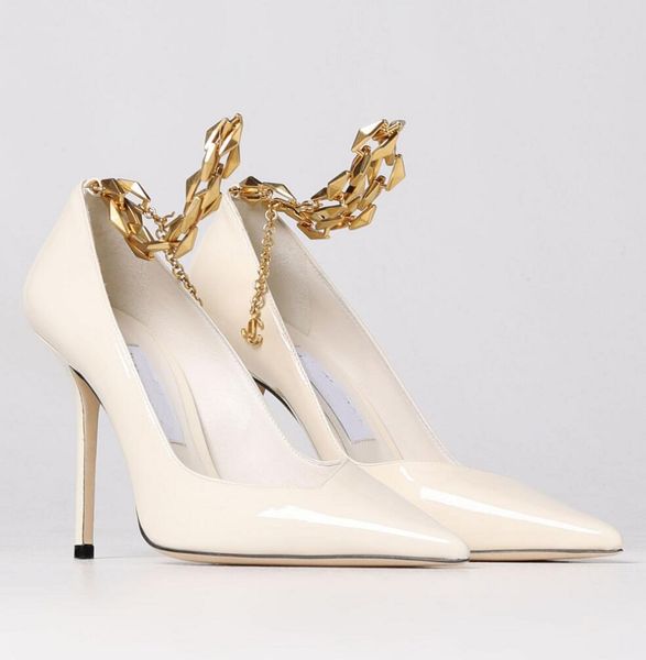 elegant brand diamond talura sandals shoes women patent leather pointed toe pumps with gold chain party wedding bridal lady high heels eu35-, Black
elegant brand diamond talura sandals shoes women patent leather pointed toe pumps with gold chain party wedding bridal lady high heels eu35-, Black